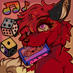 anthro bisexual_pride_colors black_body black_ears black_fur black_nose dice floppy_ears fluffy fluffy_tail fur hair inner_ear_fluff lgbt_pride musical_note musical_symbol nonbinary_pride_colors nude pride_colors purple_eyes rainbow_pride_colors red_body red_fur red_hair solo symbol tail tape transgender_pride_colors tuft white_body white_fur white_inner_ear_fluff doefangss jesam_(jesam) canid canine fox mammal red_fox true_fox 1:1 digital_media_(artwork) hi_res nonbinary_(lore) trans_(lore) trans_woman_(lore)