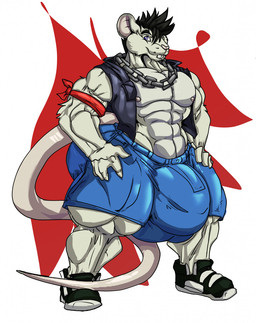 abs anthro areola balls_outline big_bulge big_muscles biped black_hair blue_eyes bottomwear bulge clothing detailed_bulge footwear fur genital_outline hair hands_on_hips huge_bulge huge_muscles hyper hyper_bulge hyper_muscles long_tail looking_at_viewer male muscular muscular_anthro muscular_male nipples pecs plantigrade shoes shorts simple_background smile sneakers standing tail topwear vein veiny_muscles vest white_body white_fur fierglief aidan_mouse mammal mouse murid murine rodent 2021 hi_res