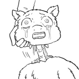 abuse ambiguous_feral ambiguous_gender ambiguous_human animal_abuse bodily_fluids bone corpse crying death decapitation duo feral gore gums mostly_offscreen_character open_mouth pained_expression spine suffering tears yellowcottoncandy030 fluffy_pony fluffy_pony_(species) human mammal 1:1 2025 digital_media_(artwork) hi_res monochrome