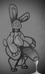 anthro balls big_balls big_penis genitals huge_balls huge_penis male penis solo paintedpikachu absurd_res hi_res monochrome