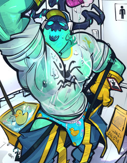 2_horns areola barazoku big_muscles big_pecs bone bulge clothed clothing gloves green_body green_skin handwear horn huge_pecs long_horn looking_at_viewer male manly muscular muscular_arms muscular_male nipples not_furry not_furry_focus partially_clothed pecs seductive shirt skull skull_head solo teasing teasing_viewer thick_arms topwear underwear wet wet_clothing wet_shirt wet_topwear harryharold league_of_legends riot_games tencent thresh humanoid spirit hi_res