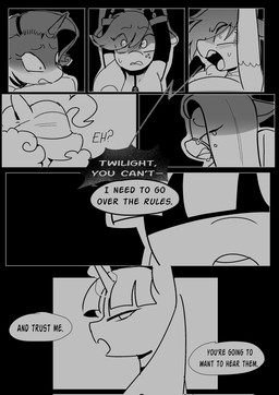 armwear bdsm blind clothing disability dominant dominant_female female feral group hanging_by_arms horn horn_jewelry horn_ring jewelry muzzle_(object) resisting ring_(jewelry) text wings not_today_satan friendship_is_magic hasbro my_little_pony mythology applejack_(mlp) fluttershy_(mlp) pinkie_pie_(mlp) rainbow_dash_(mlp) rarity_(mlp) twilight_sparkle_(mlp) equid equine horse mammal mythological_creature mythological_equine pegasus pony unicorn winged_unicorn comic english_text hi_res monochrome