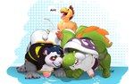 anthro ass_press big_penis bodily_fluids butt cum genital_fluids genitals group male male/male nude penis rubbing_penis trio veni_(character) zopanda mario_bros nintendo tinto_(character) zop bear felid koopa mammal pantherine scalie tiger yoshi hi_res