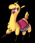 alpaca alpha_channel camelid carpet cloven_hooves female feral happy hi_res hitsuji hooves looking_away mammal paprika_paca_(tfh) simple_background solo them's_fightin'_herds transparent_background