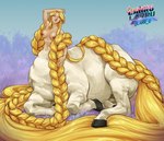 blonde_hair breasts female fingers hair hooves hugetaur long_hair navel nipples nude small_torso small_upper_body solo larru-larru european_mythology greek_mythology mythology centaur equid equid_taur humanoid_taur mammal mammal_taur taur artist_name hi_res