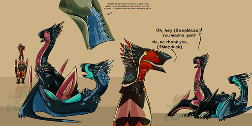ambiguous_gender animal_genitalia beak being_watched bodily_fluids casual_sex claws cloaca cloacal cloacal_penetration clothed clothed_feral clothing cum cum_from_cloaca cum_in_pseudo-penis cum_inside cutaway dialogue feathered_crest feathers female female_penetrating female_penetrating_male feral feral_on_feral genital_fluids genitals group gynosome head_crest holding_partner internal inviting_to_sex iridescent logo long_neck looking_at_another looking_at_partner looking_back looking_back_at_another looking_back_at_partner lying male male/female male_penetrated membrane_(anatomy) membranous_wings neck_grab nervous on_back on_bottom on_top penetration penis pseudo-penis purple_eyes quadruped reverse_cowgirl_position sex short_tail simple_background sitting_on_another sitting_on_partner smile standing tail talking_feral text trio unusual_anatomy unusual_genitalia unusual_penis wings yellow_eyes conditional_dnp moonlit-comet european_mythology mythology fluorite_(moonlit-comet) jasper_(moonlit-comet) rhodonite_(moonlit-comet) dragon feathered_dragon feathered_scalie jewel_wyvern_(moonlit-comet) mythological_creature mythological_scalie scalie western_dragon wyvern 2025 absurd_res artist_logo cel_shading english_text hi_res shaded male_(lore) nonbinary_(lore) trans_(lore) trans_woman_(lore)
