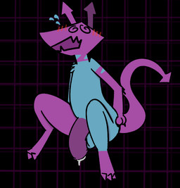 anthro anthrofied balls blush bodily_fluids cum cum_drip dripping foreskin genital_fluids genitals male penis solo toony silly_imp deltarune undertale_(series) darkner virovirokun 2022 digital_media_(artwork)