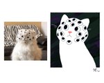 ambiguous_gender black_eyes blinking comparison feral fur furniture googly_eyes multi_eye pink_nose sofa solo white_body white_ears white_fur keke_(artist) domestic_cat felid feline felis mammal 5:4 animated frame_by_frame photography_(artwork) reference_image short_playtime signature