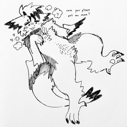 andromorph anthro asking asking_for_more asking_viewer begging biped black_claws body_hair chest_tuft claws crotch_tuft dialogue feathered_ears feathered_tail feathers genitals hair half-closed_eyes hand_tuft heart_pair heart_symbol hearts_around_body hearts_around_head intersex multicolored_hair narrowed_eyes pawpads petting_request question solo steam tail talking_to_viewer text toe_claws tuft two_tone_hair vulva wings yes-no_question birdpaw_(artist) fursona_(birdpaw) avian felid feline mammal 1:1 black_and_white digital_media_(artwork) english_text full-length_portrait hi_res monochrome portrait