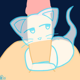 ambiguous_gender attempted_blowjob bestiality duo feral genitals ghost_sex ghost_tail humanoid_genitalia humanoid_penis looking_aside male penis phasing_through_another plm40 domestic_cat felid feline felis ghost human mammal spirit 1:1 hi_res