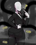 back_tentacles big_butt blush butt clothed clothing detailed_background looking_at_viewer looking_back male not_furry plant solo standing suit tentacles text thick_thighs tree sin_bruh creepypasta slenderman humanoid 2019 digital_media_(artwork) english_text hi_res