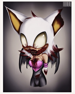 amputee anthro blood bodily_fluids disability empty_eyes female membrane_(anatomy) membranous_wings solo teeth wings godzillajapan sega sonic_the_hedgehog_(series) rouge_the_bat bat mammal undead zombie hi_res