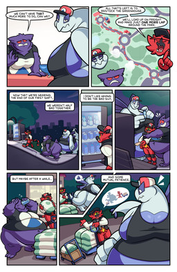 anthro big_moobs black_body black_clothing black_fur black_shirt black_topwear blue_body clothed clothing dialogue disembodied_head explanation fangs floating_head fur group hat headgear headwear huge_moobs machine male manager moobs morbidly_obese morbidly_obese_anthro morbidly_obese_male multicolored_body multicolored_fur narration obese obese_anthro obese_male overweight overweight_anthro overweight_male park_ranger partially_clothed partially_clothed_anthro partially_clothed_male purple_body red_body red_clothing red_fur red_hat red_headwear shirt speech_bubble t-shirt teeth text text_box topwear trio vending_machine water white_body roundwombo nintendo pokemon fang_(roundwombo) layn liam_(roundwombo) elemental_creature generation_1_pokemon generation_2_pokemon generation_7_pokemon gengar incineroar legendary_pokemon lugia pokemon_(species) 2025 absurd_res comic english_text hi_res multiple_scenes