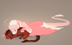 16:10 absurd_res ambiguous_gender black_claws blue_body blue_scales brown_horn brown_mane cammy_(camilicious) claws cuddling dragon duo feral gorchi_(gorchitsa) gorchitsa_(artist) hi_res horn mane mythological_creature mythological_scalie mythology pink_body pink_scales red_body red_scales scales scalie widescreen