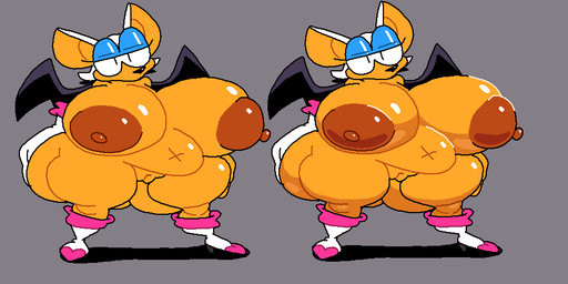 anthro areola big_breasts big_butt black_eyes black_nose black_wings blue_eyeshadow boots breasts brown_areola brown_body brown_nipples butt clothing eyeshadow female footwear fur genitals gloves grey_background half-closed_eyes handwear huge_breasts huge_butt makeup membrane_(anatomy) membranous_wings multicolored_boots multicolored_clothing multicolored_footwear multicolored_gloves multicolored_handwear narrowed_eyes navel nipples pink_boots pink_clothing pink_footwear pink_gloves pink_handwear shoes simple_background solo standing thick_thighs two_tone_boots two_tone_clothing two_tone_footwear two_tone_gloves two_tone_handwear vulva white_body white_boots white_clothing white_ears white_footwear white_fur white_gloves white_handwear wings x_navel superiorfox sega sonic_the_hedgehog_(series) rouge_the_bat bat mammal 2025 digital_media_(artwork) shaded