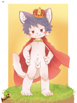 4_toes anthro balls blue_ears blue_hair blush blush_stickers border cheek_tuft circle_eyebrows claws cloak clothing crotch_tuft crown cute_fangs eyebrows facial_tuft fangs feet finger_claws flaccid foreskin front_view fur genitals grass hair half-closed_eyes hands_on_hips hands_on_own_hips headgear inner_ear_fluff looking_at_viewer male monotone_body monotone_fur mostly_nude_anthro mostly_nude_male narrowed_eyes navel on_grass on_ground partially_retracted_foreskin penis plant red_cloak red_clothing royalty simple_background smile smug smug_face solo standing tail teeth text toe_claws toes tuft white_body white_border white_eyebrows white_fur young young_anthro young_male kirlecore xiaoyi domestic_cat felid feline felis mammal 2025 artist_name digital_drawing_(artwork) digital_media_(artwork) full-length_portrait hi_res portrait shaded
