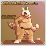 1:1 absurd_res anthro balls belt brown_background cubone english_text fan_character foreskin generation_1_pokemon genitals glans hi_res humanoid_genitalia humanoid_penis male murderdroid_(artist) navel nintendo nude overweight overweight_male penis pokemon pokemon_(species) pokemon_mystery_dungeon simple_background solo spike_chunsoft text yellow_sclera