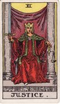 ambiguous_gender card clothed clothing crown detailed_background headgear holding_melee_weapon holding_object holding_scales holding_sword holding_weapon human_only inside justice_(tarot) major_arcana melee_weapon not_furry pillar roman_numeral scales_(measuring) sitting solo sword tarot tarot_card text weapon pamela_colman_smith human mammal 1910 20th_century ancient_art english_text hi_res signature