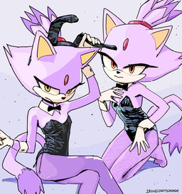 anthro clothing female forehead_gem gem gloves handwear playboy_bunny solo yellow_eyes ironicnotsavage sega sonic_the_hedgehog_(series) blaze_the_cat domestic_cat felid feline felis mammal hi_res
