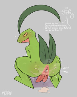 2_penises after_anal animal_genitalia animal_penis anthro anus blush bodily_fluids butt cum cum_in_ass cum_inside cum_play dialogue duo genital_fluids genitals green_body hemipenes leaf leaf_hair leaf_tail male multi_genitalia multi_penis multicolored_body penis plant plant_hair presenting presenting_penis pseudo_hair raised_tail red_body semi-anthro tail text two_tone_body yaksicle nintendo pokemon pokemon_mystery_dungeon spike_chunsoft dusknoir_(eotds) grovyle_the_thief dusknoir generation_3_pokemon generation_4_pokemon grovyle pokemon_(species) english_text hi_res