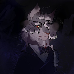 anthro black_tie_(suit) bow_tie clothed clothing ear_tuft frown fur grey_body grey_fur group looking_at_viewer male solo_focus suit tuft whiskers yellow_eyes osse1n disney zootopia pawbert_lynxley felid feline lynx mammal 1:1 2025 digital_media_(artwork) hi_res