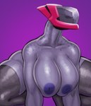 areola armor big_breasts breast_squish breasts cleavage clothed clothing crouching female freckles headgear helmet inverted_nipples legwear nipples solo squish thick_thighs thigh_highs wide_hips popogori halo_(series) microsoft xbox_game_studios alien sangheili absurd_res hi_res