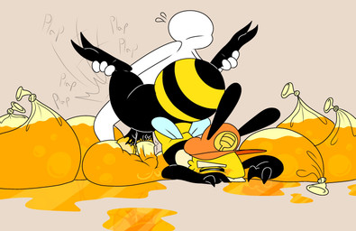 anal anthro balls bodily_fluids condom cum duo excessive_cum excessive_genital_fluids filled_condom flavored_cum food genital_fluids genitals honey_(food) honey_cum humanoid_genitalia humanoid_penis male male/male penis sexual_barrier_device unusual_bodily_fluids unusual_cum unusual_genital_fluids lewdy_toon buzzlee_(lewdy_toon) arthropod bee hymenopteran insect absurd_res hi_res