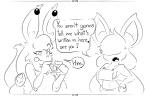 anthro anthrofied bangs camera duo female hair hair_over_eyes pokemorph text elpatrixf nintendo pokemon bangs_(elpatrixf) fan_character kriyu bat generation_1_pokemon lagomorph leporid mammal pokemon_(species) rabbit zubat english_text monochrome