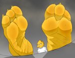 3_toes bodily_fluids depth_of_field eyewear feet foot_focus glasses musk musk_clouds plantigrade scales smelly smelly_feet soles sweat sweaty_feet toes wrinkled_feet wrinkles yellow_body yellow_scales zalbox34 undertale undertale_(series) alphys reptile scalie 2025