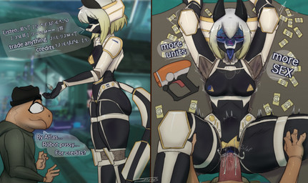 anthro balls beak blush bodily_fluids breasts butt clothed clothing cum cum_in_vagina cum_inside dialogue duo ejaculation erection female female_penetrated first_person_view genital_fluids genitals hair impregnation internal language_barrier looking_at_viewer machine male male/female male_penetrating male_penetrating_female nipples nude open_mouth ovum pasties pasties_only penetration penile penis prostitution scales sex size_difference small_breasts speech_bubble sperm_cell tail text thick_thighs vaginal vaginal_penetration vulva sprrigs- hello_games instant_loss_2koma no_man's_sky x4-19 alien alien_humanoid gek humanoid robot robot_anthro character_cipher comic constructed_script digital_media_(artwork) english_text hi_res standard_galactic_text translated