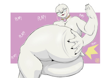 anthro big_breasts big_butt breasts butt butt_slap donna_sealton eyewear female glasses hand_on_butt jewelry mature_female necklace slap slapping_own_butt slapping_self solo thick_thighs wearing_glasses kokol115 aquatic mammal pinniped seal absurd_res hi_res
