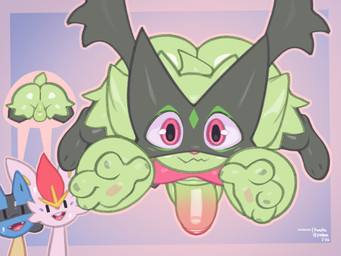 3_toes 4_fingers backsack balls big_butt big_ears big_penis black_eyes black_markings blue_background blue_body blue_fur border buckteeth butt cheek_tuft closed_smile cutaway cute_fangs dot_eyes erection facial_tuft fangs feet femboy fingers foreskin front_view fur genitals glans glistening glistening_balls glistening_body glistening_butt glistening_eyes glistening_genitalia glistening_penis glistening_perineum glistening_skin green_balls green_body green_fur green_penis green_perineum green_tail grey_border group huge_butt huge_thighs humanoid_genitalia humanoid_penis male markings meow mouth_closed multicolored_body multicolored_fur multicolored_penis nude open_mouth open_smile penile penis perineum pink_eyes pink_foreskin pink_glans pink_nose pink_penis pink_tongue pounce pupils rear_view scut_tail short_tail simple_background simple_eyes smile solo_focus tail tan_body tan_fur teeth text thick_thighs toes tongue toony trio tuft two_tone_body two_tone_fur two_tone_penis white_body white_fur white_sclera wide_hips yellow_inner_ear frumples nintendo pokemon canid canine cinderace felid feline generation_4_pokemon generation_8_pokemon generation_9_pokemon lagomorph leporid lucario mammal meowscarada pokemon_(species) 2026 4:3 artist_name colored dated digital_drawing_(artwork) digital_media_(artwork) english_text shaded signature
