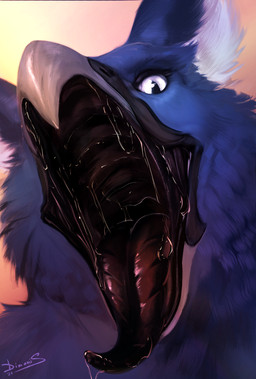 anthro male mouth_shot open_mouth purple_eyes simple_background solo tongue tongue_out vore dimonis mythology avian gryphon mythological_avian mythological_creature hi_res portrait watermark
