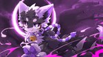 anthro bell bell_collar biped black_body black_fur collar countershade_fur countershading fur kemono looking_at_viewer male moon night purple_eyes solo white_body white_countershading white_fur hlg7777 domestic_cat felid feline felis mammal 16:9 2024 hi_res widescreen