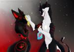 bathing cleaning duo humor machine personal_grooming screen screen_face social_grooming tail zhekathewolf xayr mammal protogen robot sergal colored digital_media_(artwork)