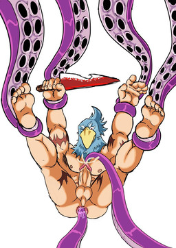 5_fingers 5_toes anal anal_penetration balls barefoot beak blue_body blue_feathers bodily_fluids butt cum cumshot ejaculation erection feathers feet fingers for_a_head forced forced_orgasm front_view genital_fluids genitals holding_knife holding_object knife male nipples nude one_eye_closed orgasm penetration penis perineum rape restrained restrained_by_tentacles scar sex simple_background solo spread_legs spreading tentacle_rape tentacle_sex tentacles toes urethral urethral_penetration vein veiny_penis white_background bandanabird shangri-la_frontier sunraku animal_head animal_humanoid humanoid 2025 hi_res