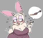 anthro belly big_breasts big_eyes black_clothing black_dress blue_eyes blush blush_lines breasts bubble cleavage clothed clothing cutaway dress drunk drunk_bubble ear_piercing eyebrows eyelashes female fingers front_view fully_clothed fur grey_background holding_joint joint lidded_eyes long_ears navel_outline open_mouth open_smile outline piercing pink_nose scut_tail short_stack short_tail simple_background slightly_chubby smile solo substance_intoxication tail tan_body tan_fur toony white_outline wide_hips shoobular rolls_worst_joint_ever jackie_(shoobular) lagomorph leporid mammal rabbit 2025 cel_shading digital_media_(artwork) half-length_portrait mixed_media photography_(artwork) portrait shaded
