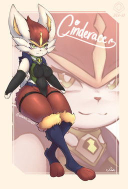 anthro breasts clothing female leotard medium_breasts omnitrix solo thick_thighs shoko_steff ben_10 cartoon_network nintendo pokemon den10 cinderace generation_8_pokemon pokemon_(species) hi_res