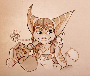 anthro aviator_cap big_ears big_gloves clothing duo eyebrows gloves green_eyes handwear machine male selective_coloring smile striped_body stripes tail tail_tuft thick_eyebrows tools tuft wrench farorest ratchet_and_clank sony_corporation sony_interactive_entertainment clank_(ratchet_and_clank) ratchet_(ratchet_and_clank) lombax mammal robot 2025 dated hi_res monochrome signature