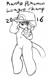 anthro breasts clothing female genitals hat headgear headwear holding_object holding_pokeball nude pokeball pussy simple_background small_breasts solo tasteful_nude young young_anthro jellymouse nintendo pokemon pokemon_trainer red_(pokemon) domestic_cat felid feline felis mammal monochrome