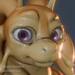 ambiguous_gender antennae_(anatomy) anthro eyewear glasses looking_at_viewer purple_eyes simple_background solo wearing_glasses yellow_body questionable_aesthetics_(artist) questionable_aesthetics_(modeler) benny_(questionable_aesthetics) banana_slug gastropod mollusk slug 1:1 3d_(artwork) absurd_res blender_(artwork) blender_cycles_(artwork) digital_media_(artwork) hi_res