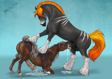 animal_genitalia animal_penis balls black_balls blue_eyes bodily_fluids brown_body cum cum_in_mouth cum_inside cum_on_ground cumshot duo ejaculation equine_genitalia equine_penis erection eyes_closed feral feral_on_feral feral_penetrated feral_penetrating feral_penetrating_feral flared_penis fur genital_fluids genitals grey_anus grey_balls grey_body grey_fur grey_mane grey_tail hands-free male male/male male_penetrated male_penetrating male_penetrating_male mane markings medial_ring mouth_closed oral oral_orgasm oral_penetration orange_mane orange_tail orgasm penetration penis penis_in_mouth sex side_view simple_background tail white_body white_fur white_markings rufciu equid equine horse mammal 2024 dated hi_res