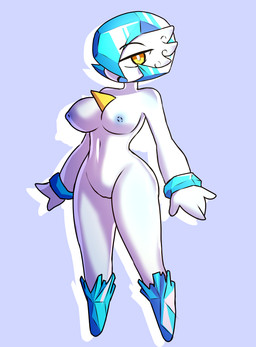 big_breasts blue_body blue_hair blue_highlights blue_nipples breasts female genitals hair highlights_(coloring) horn ice ice_hair looking_at_viewer nipples pokemorph solo vulva yellow_eyes vic88 nintendo pokemon wintry_(nickzilla) gardevoir generation_3_pokemon humanoid pokemon_(species) hi_res