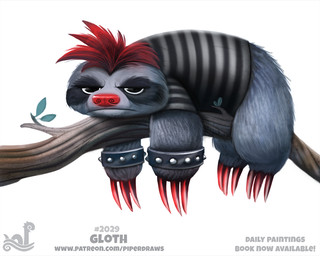 alternative_fashion ambiguous_gender black_body black_eyes black_fur bottomless branch claws clothed clothed_feral clothing colored_nails feral fur goth grey_body grey_fur grumpy hair humor in_tree mall_goth nails plant pun red_hair simple_background solo text tree white_background wood piper_thibodeau mammal pilosan sloth three-toed_sloth xenarthran digital_media_(artwork) digital_painting_(artwork) painting_(artwork) url