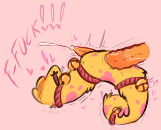abdominal_bulge anal anal_penetration anthro bell bell_collar blush collar duo ejaculation feral genitals male male/male moan penetration penis shaking size_difference spiked_penis spikes spikes_(anatomy) tail_anus bean0tastic alex_(alelander) bean0worm_(bean0tastic) domestic_cat felid feline felis mammal worm hi_res