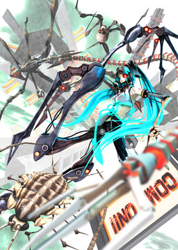 6_legs 8_eyes ambiguous_feral ambiguous_gender antennae_(anatomy) blue_eyes blue_hair bone breasts cosplay female female_humanoid feral glowing glowing_eyes group hair human_skull long_hair long_tail looking_at_viewer machine mechanical_arm mechanical_leg medium_breasts midriff multi_eye red_eyes segmented_tail skull skull_head tail text twintails_(hairstyle) wire deino_(artist) deino_(modeler) vocaloid calne_ca hatsune_miku magnesium_(deino) nato-kun rubidium_(deino) television_(deino) ambient_arthropod ambient_butterfly ambient_insect arthropod crustacean humanoid isopod malacostracan robot robot_feral robot_humanoid waddling_head 2012 3d_(artwork) autodesk_3ds_max_(artwork) digital_media_(artwork) english_text hi_res