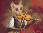 anthro bowed_string_instrument clothed clothing ear_piercing ear_ring female hairless medieval_clothing musical_instrument painterly piercing playing_music playing_violin ring_piercing simple_background solo string_instrument violin violin_bow violinist yellow_eyes sydney_onmars domestic_cat felid feline felis hairless_cat mammal sphynx_(cat) 2022 4:3 dated digital_media_(artwork) digital_painting_(artwork) signature