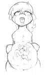 belly big_belly birth birthing_tentacles bodily_fluids crying female feral navel navel_birth navel_fetish navel_penetration open_mouth penetration pregnant saliva solo tears tentacles tongue redcladhero hasbro my_little_pony fan_character equid equine horse mammal pony 2016 monochrome