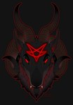 4_horns ambiguous_gender biped black_body black_fur bovid_horn caprine_horn fangs fur grey_body grey_fur horn looking_at_viewer multi_horn occult_symbol pentagram pupils ram_horn red_eyes slit_pupils solo symbol teeth pig_(artist) baphelle_(possumbite07) baphomet_(deity) bovid caprine caprine_demon deity demon goat_demon mammal 2024 digital_media_(artwork) hi_res