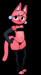 anthro breasts clothed clothing feet female gloves handwear hindpaw leggings legwear paws short_stack skimpy small_breasts solo thick_thighs underwear young young_anthro young_female kodota domestic_cat felid feline felis mammal absurd_res alpha_channel hi_res